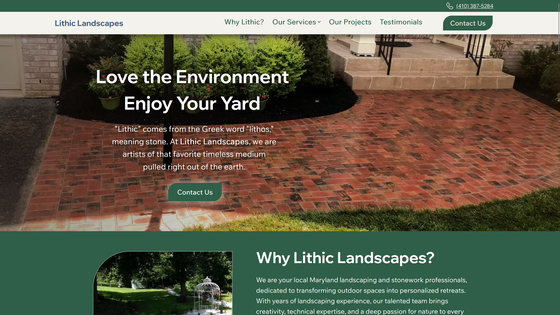 A screenshot of the Lithic Landscapes website.