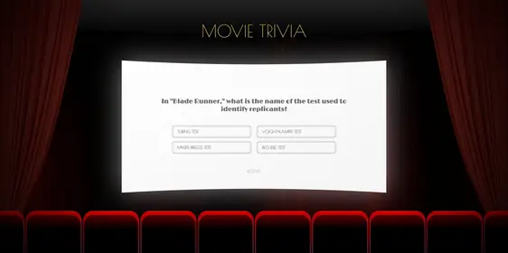 A screenshot of the Movie Trivia project.