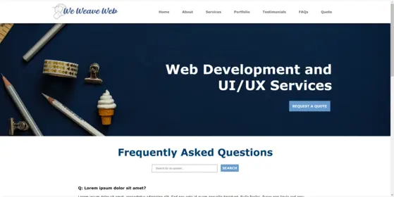 A screenshot of the We Weave Web project.